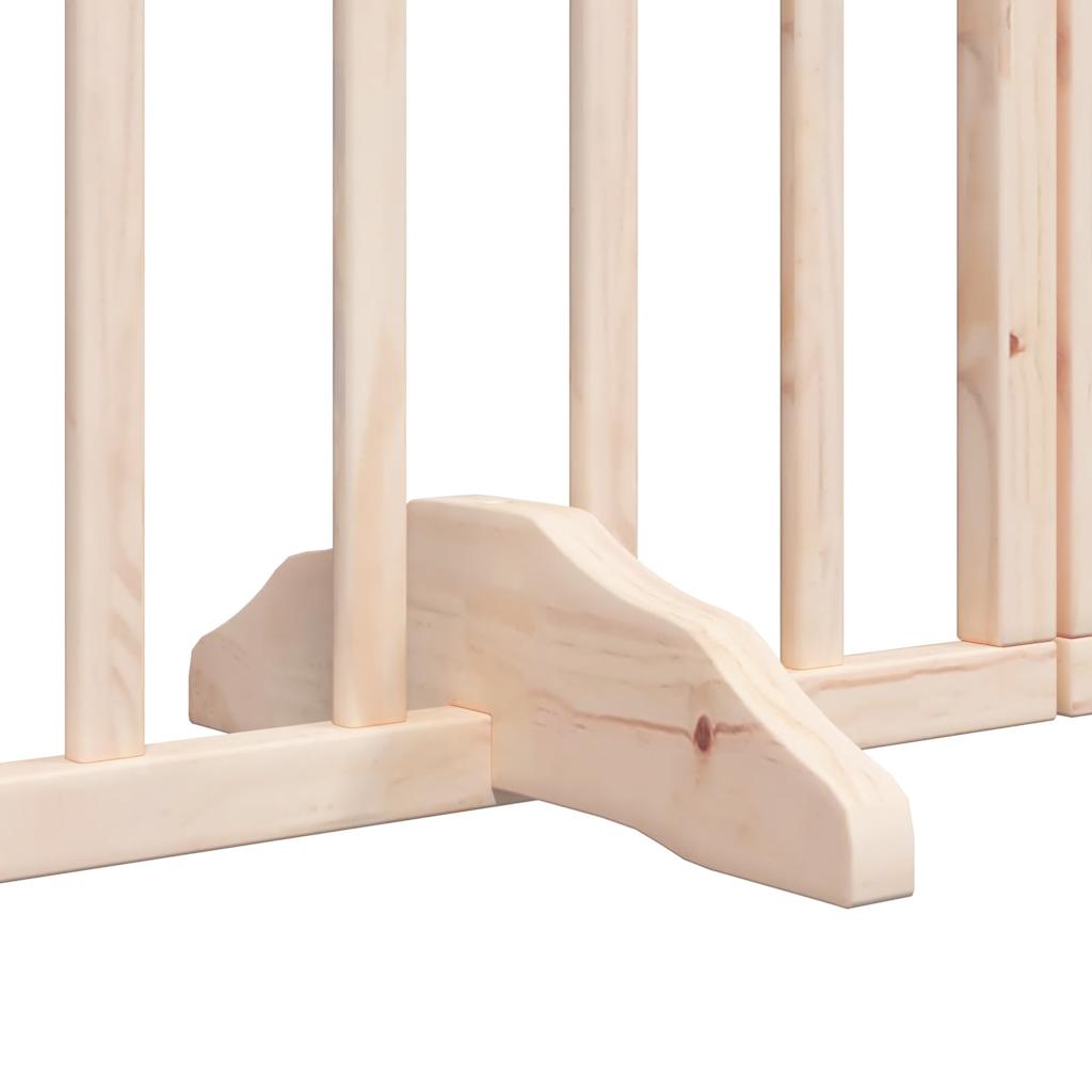 Dog Gate with Door Foldable 6 Panels 300 cm Poplar Wood