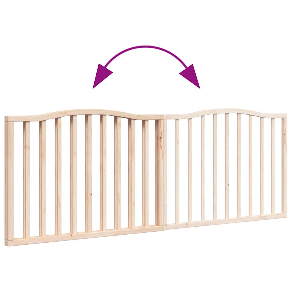 vidaXL Dog Gate Foldable 2 Panels 160 cm Poplar Wood