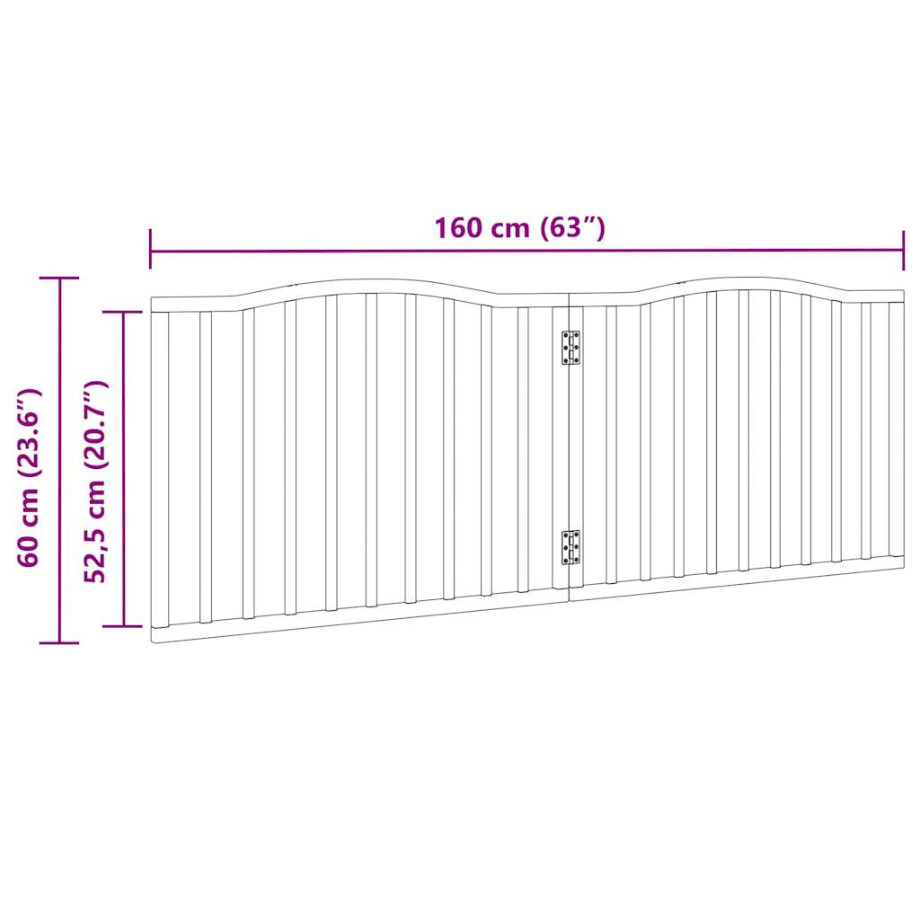 vidaXL Dog Gate Foldable 2 Panels 160 cm Poplar Wood