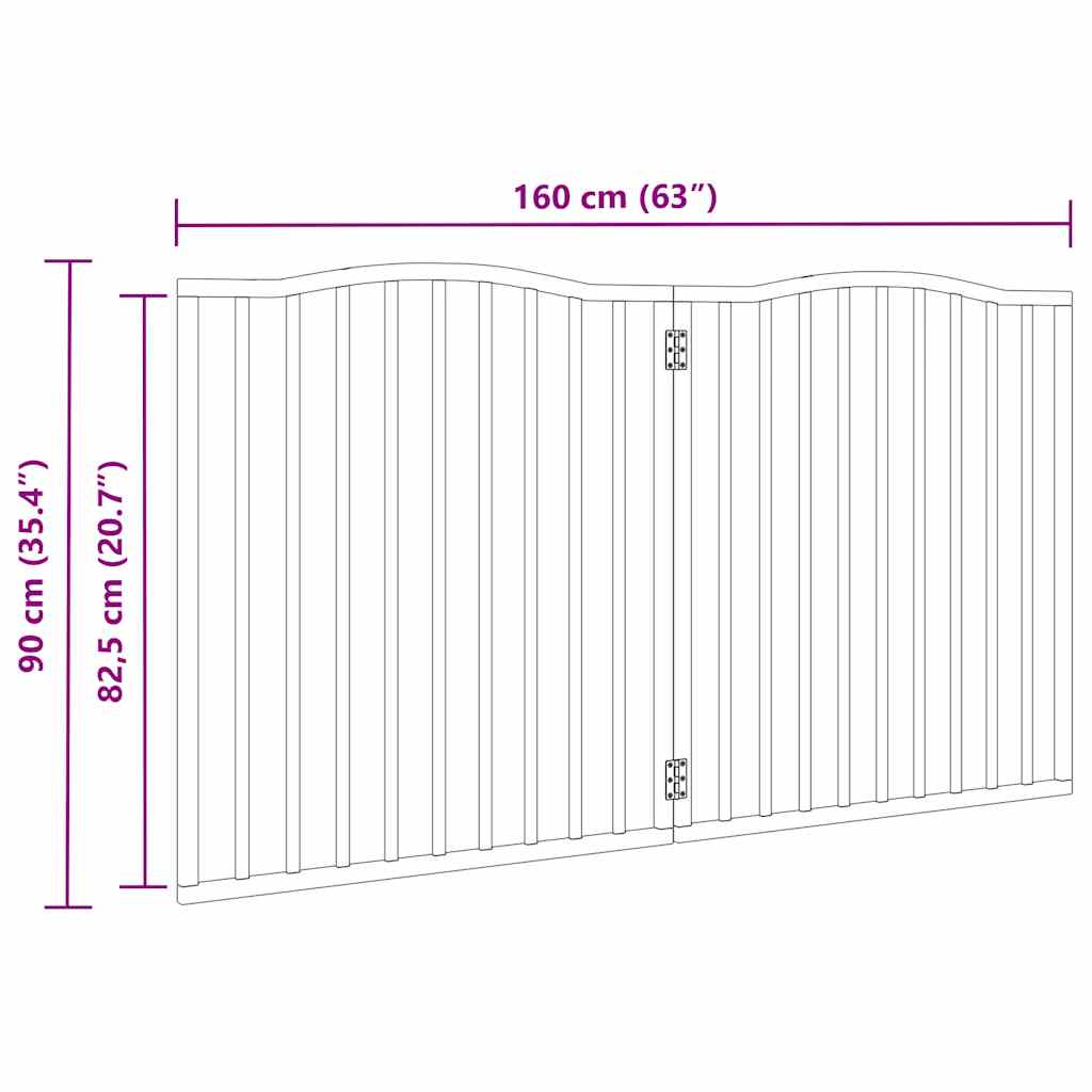 vidaXL Dog Gate Foldable 2 Panels 160 cm Poplar Wood