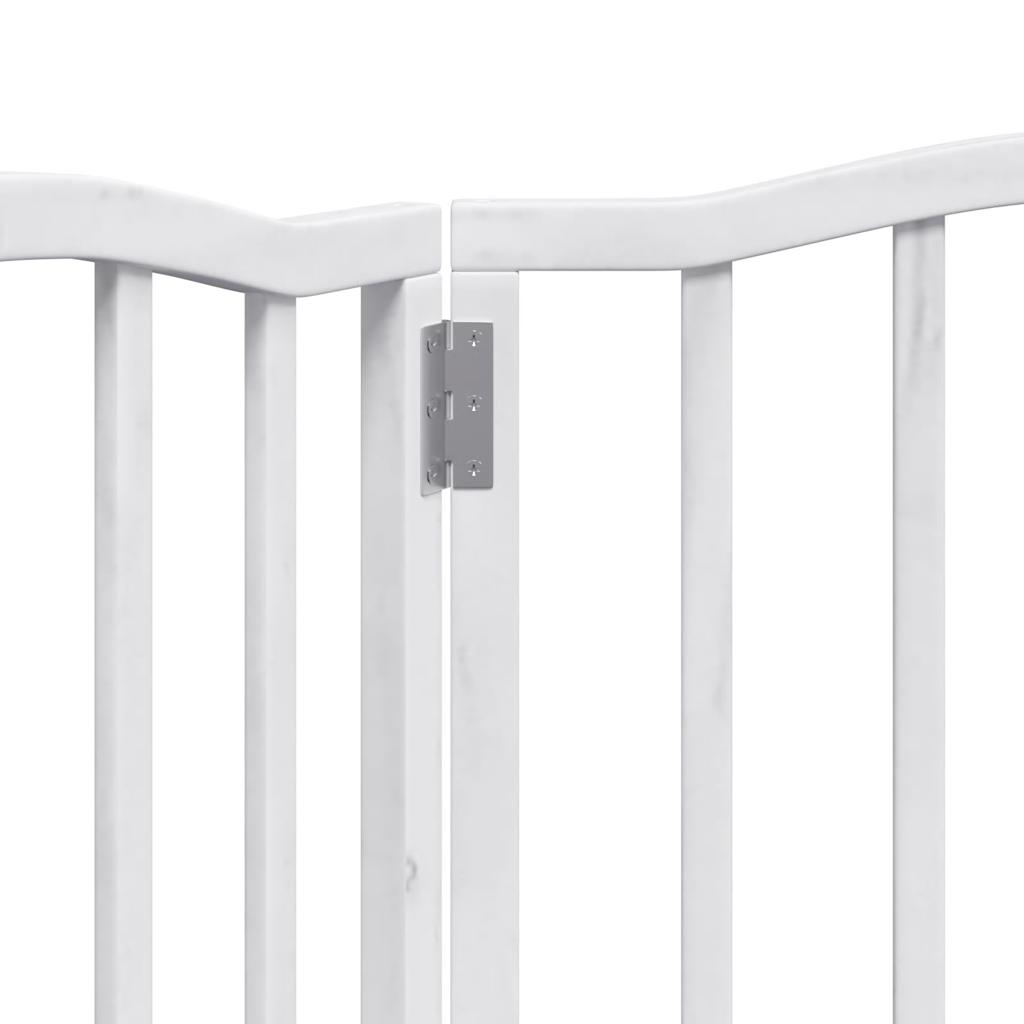 vidaXL Dog Gate Foldable 3 Panels White 150 cm Poplar Wood