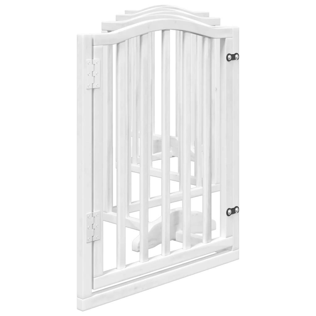 vidaXL Dog Gate with Door Foldable 6 Panels White 300 cm Poplar Wood