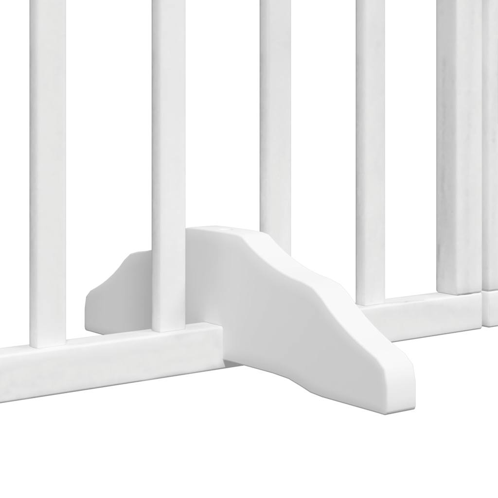 vidaXL Dog Gate with Door Foldable 6 Panels White 300 cm Poplar Wood