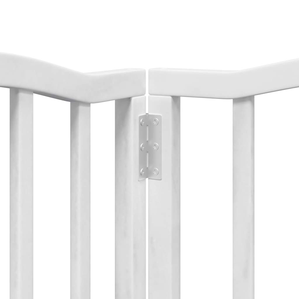 vidaXL Dog Gate with Door Foldable 6 Panels White 300 cm Poplar Wood