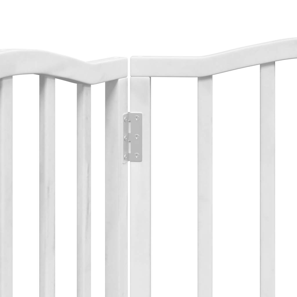 vidaXL Dog Gate Foldable 3 Panels White 150 cm Poplar Wood