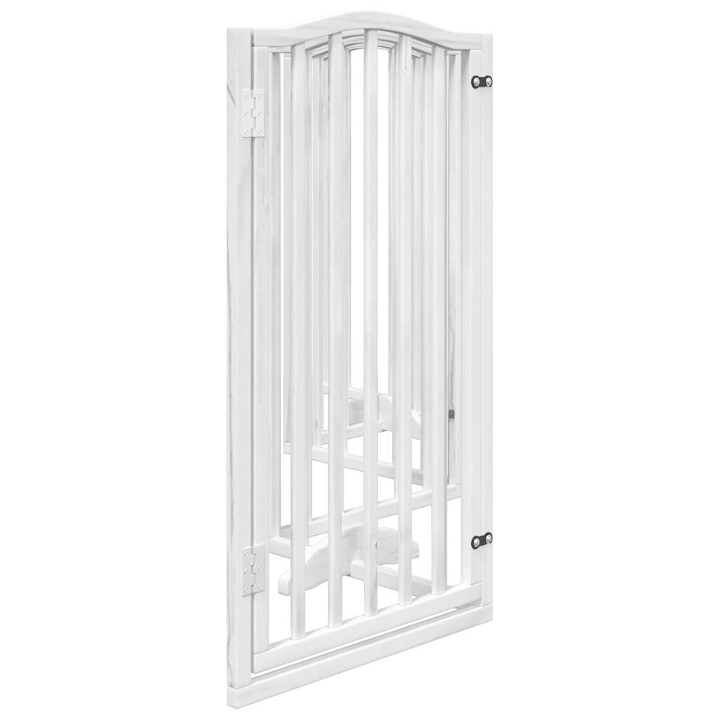 vidaXL Dog Gate with Door Foldable 6 Panels White 300 cm Poplar Wood