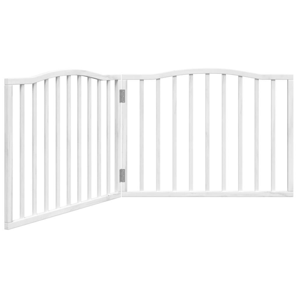 vidaXL Dog Gate Foldable 2 Panels White 160 cm Poplar Wood