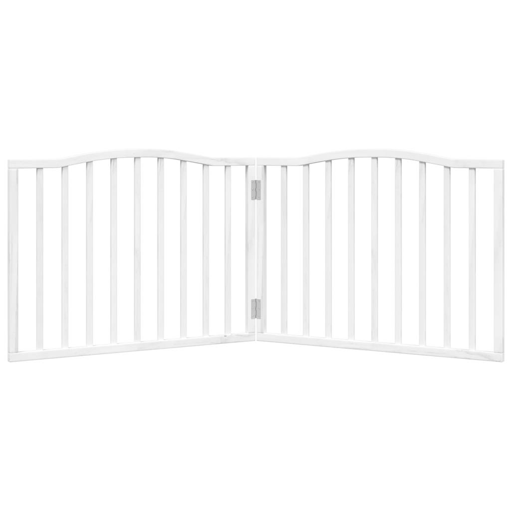 vidaXL Dog Gate Foldable 2 Panels White 160 cm Poplar Wood