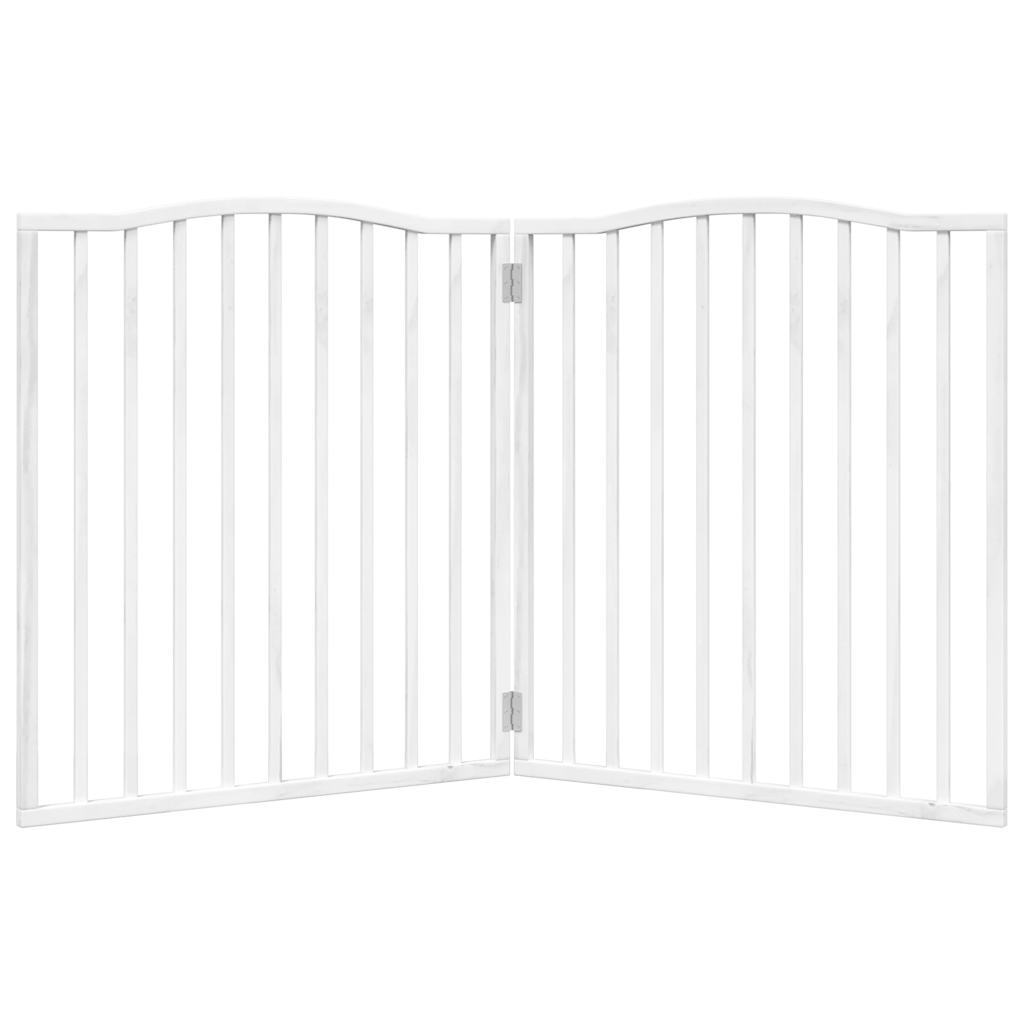 vidaXL Dog Gate Foldable 2 Panels White 160 cm Poplar Wood