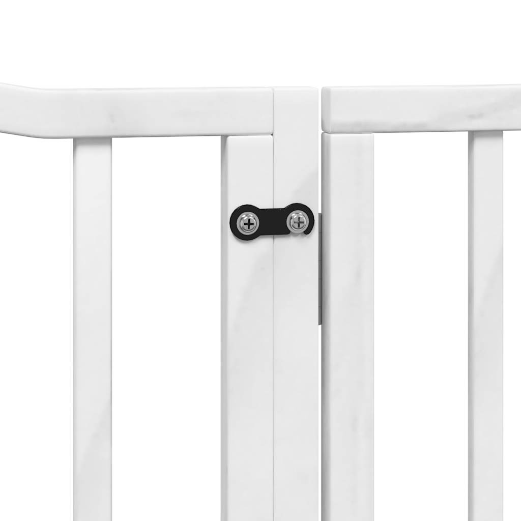 vidaXL Dog Gate with Door Foldable 4 Panels White 320 cm Poplar Wood