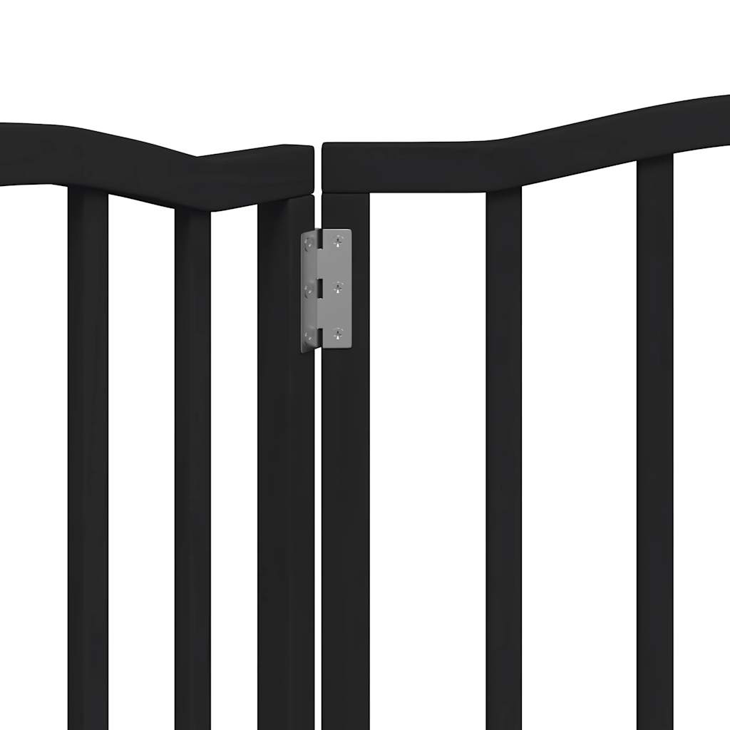 vidaXL Dog Gate Foldable 3 Panels Black 150 cm Poplar Wood