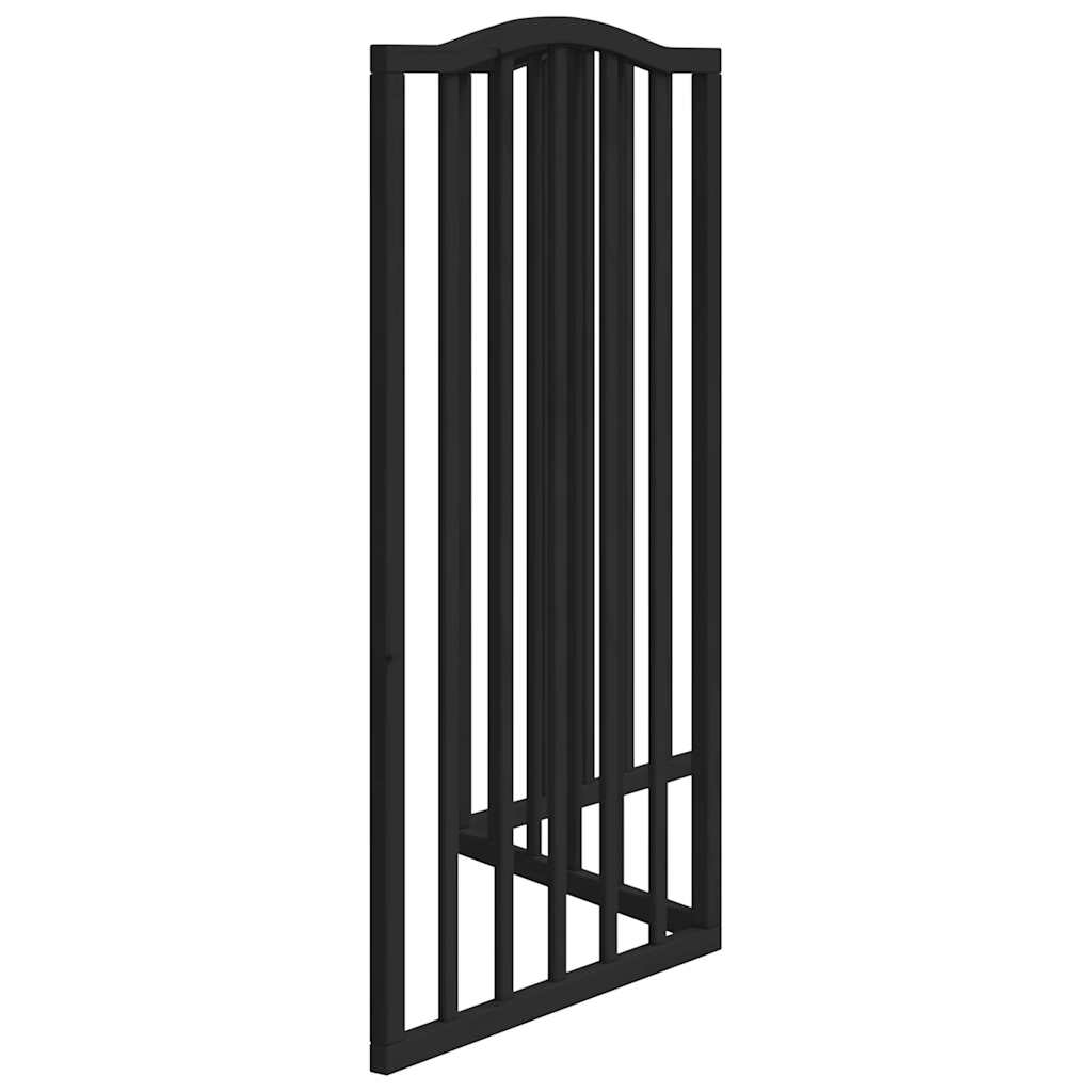 Dog Gate Foldable 3 Panels Black 150 cm Poplar Wood