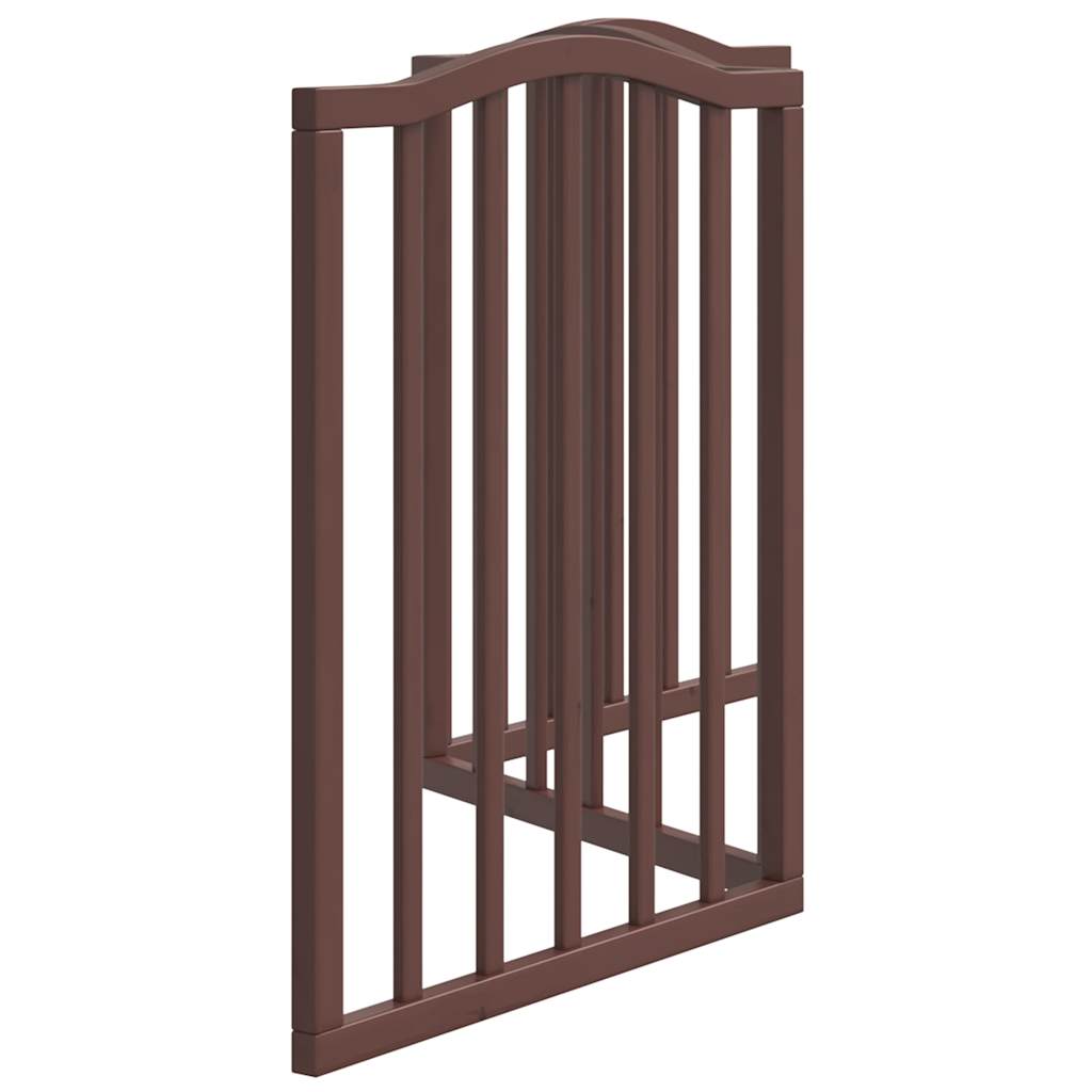 Dog Gate Foldable 3 Panels Brown Oak 150 cm Poplar Wood
