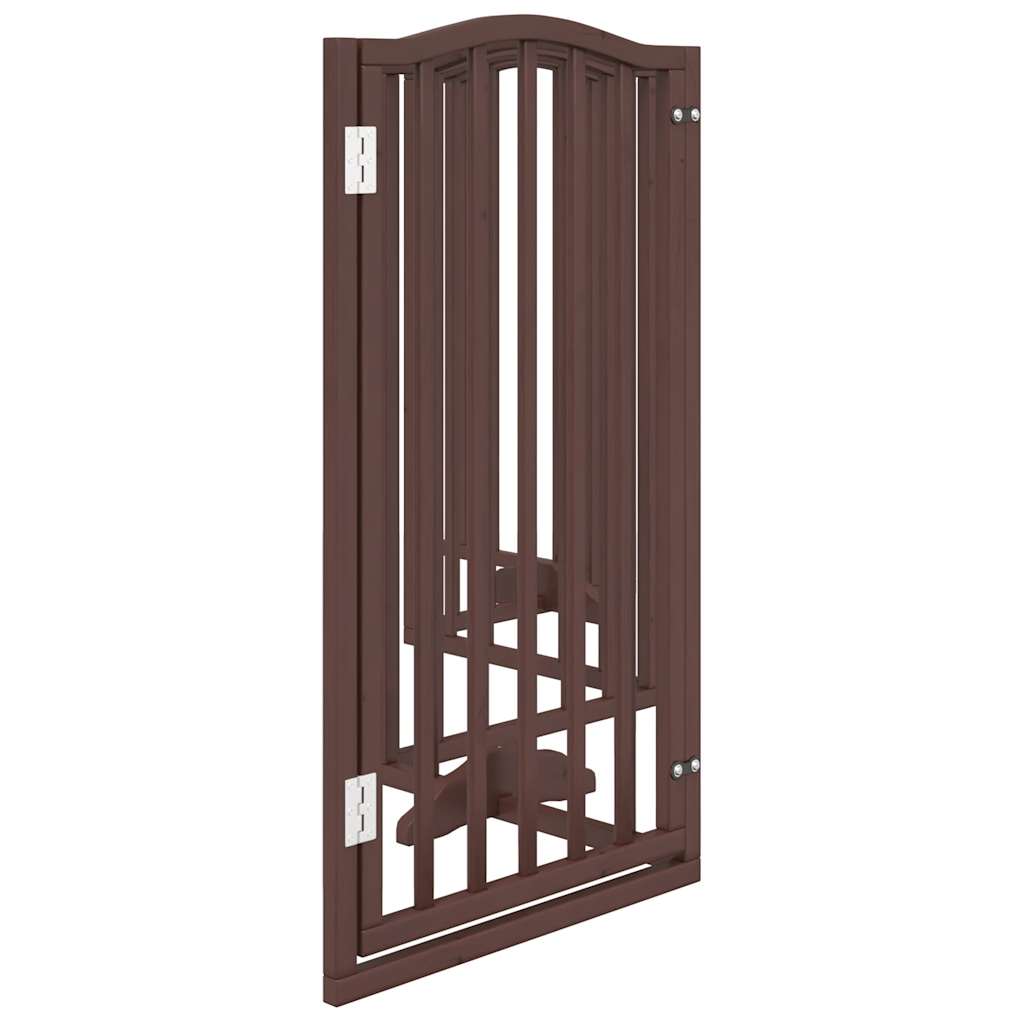 vidaXL Dog Gate with Door Foldable 6 Panels Brown Oak 300 cm Poplar Wood