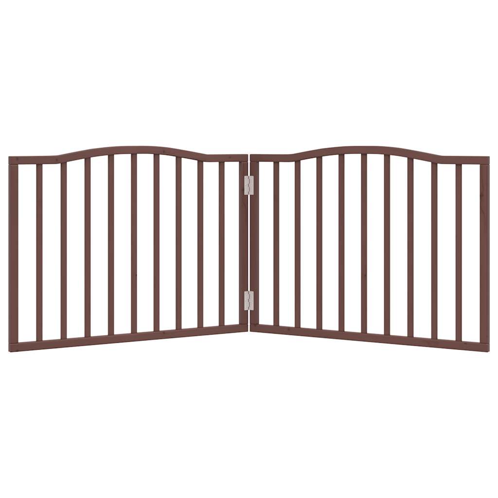 vidaXL Dog Gate Foldable 2 Panels Brown Oak 160 cm Poplar Wood