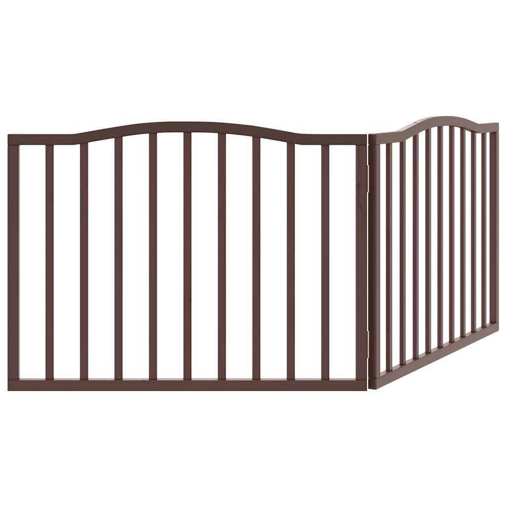 vidaXL Dog Gate Foldable 2 Panels Brown Oak 160 cm Poplar Wood