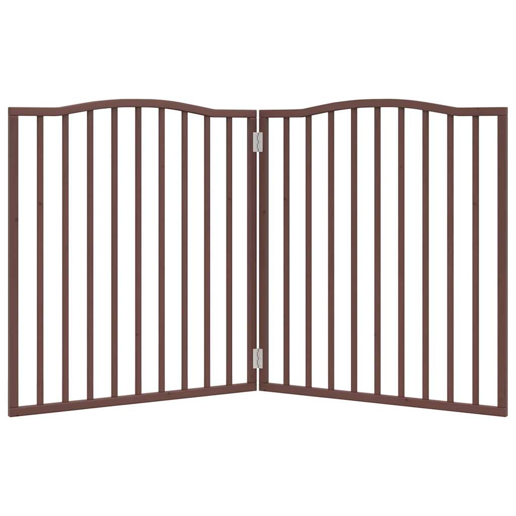 vidaXL Dog Gate Foldable 2 Panels Brown Oak 160 cm Poplar Wood