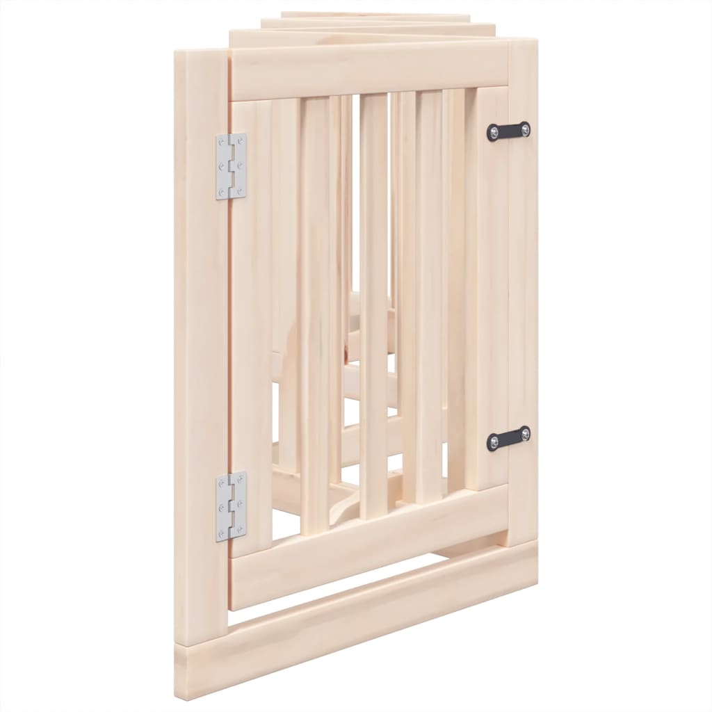 vidaXL Dog Gate with Door Foldable 6 Panels 300 cm Poplar Wood