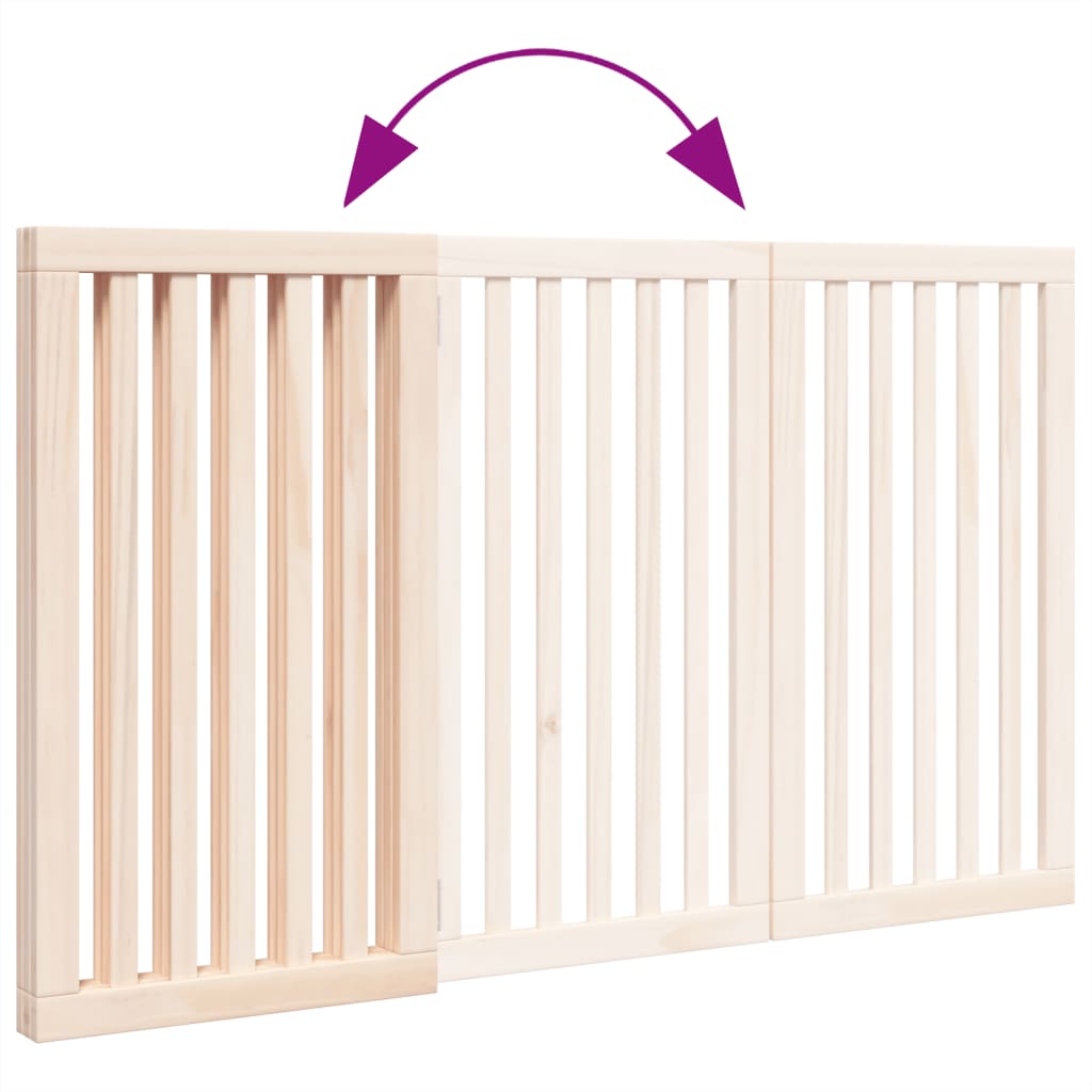 vidaXL Dog Gate Foldable 3 Panels 150 cm Poplar Wood