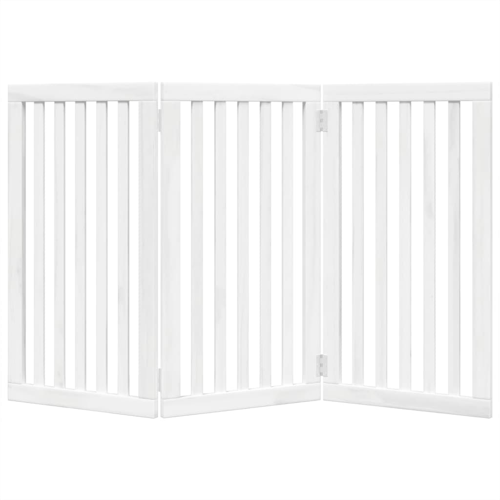 vidaXL Dog Gate Foldable 3 Panels White 150 cm Poplar Wood