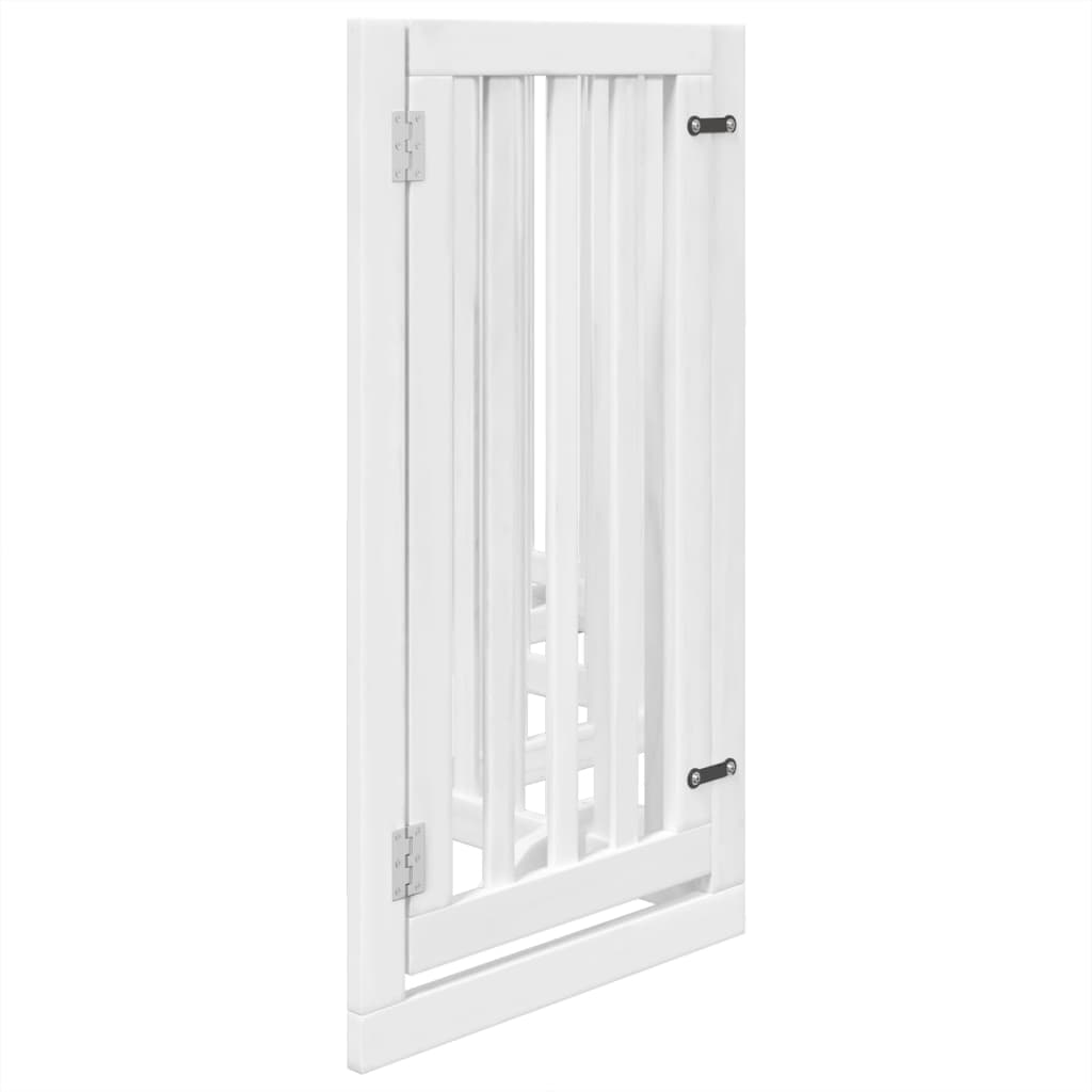 vidaXL Dog Gate with Door Foldable 6 Panels White 300 cm Poplar Wood