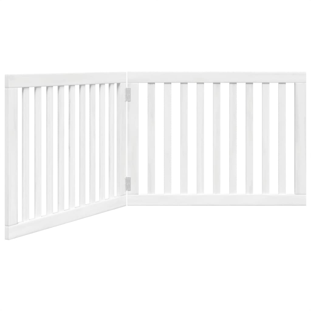 vidaXL Dog Gate Foldable 2 Panels White 160 cm Poplar Wood