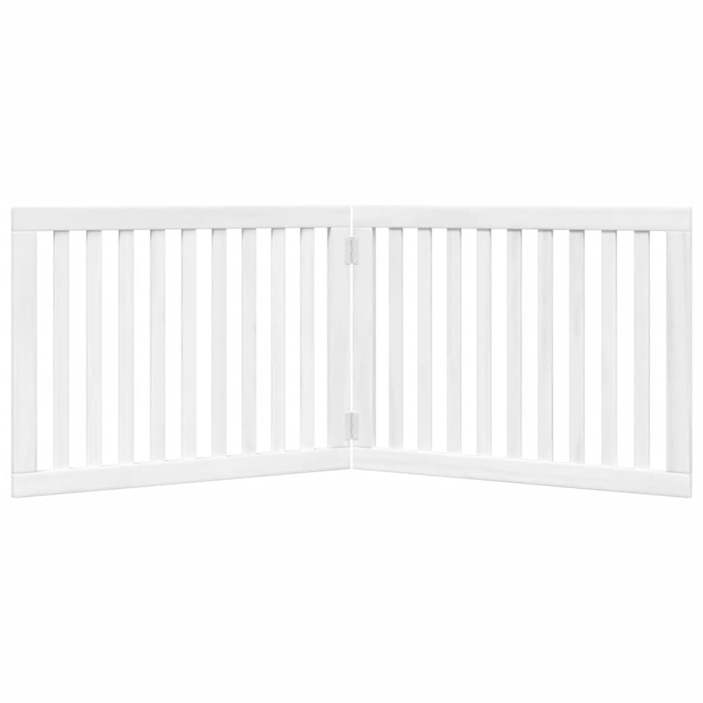 vidaXL Dog Gate Foldable 2 Panels White 160 cm Poplar Wood