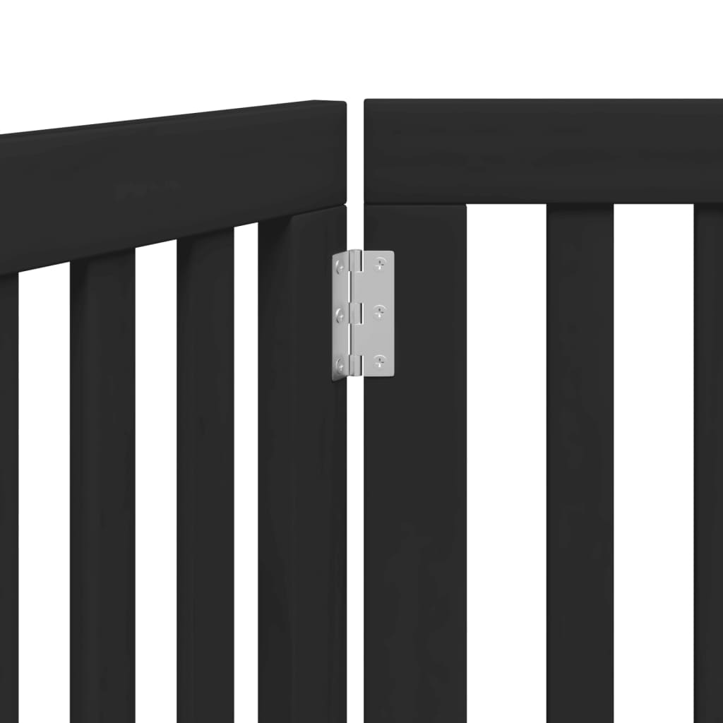 vidaXL Dog Gate Foldable 3 Panels Black 150 cm Poplar Wood