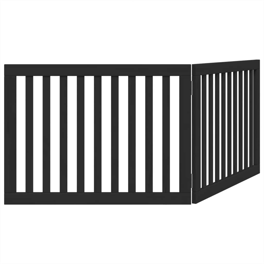 vidaXL Dog Gate Foldable 2 Panels Black 160 cm Poplar Wood