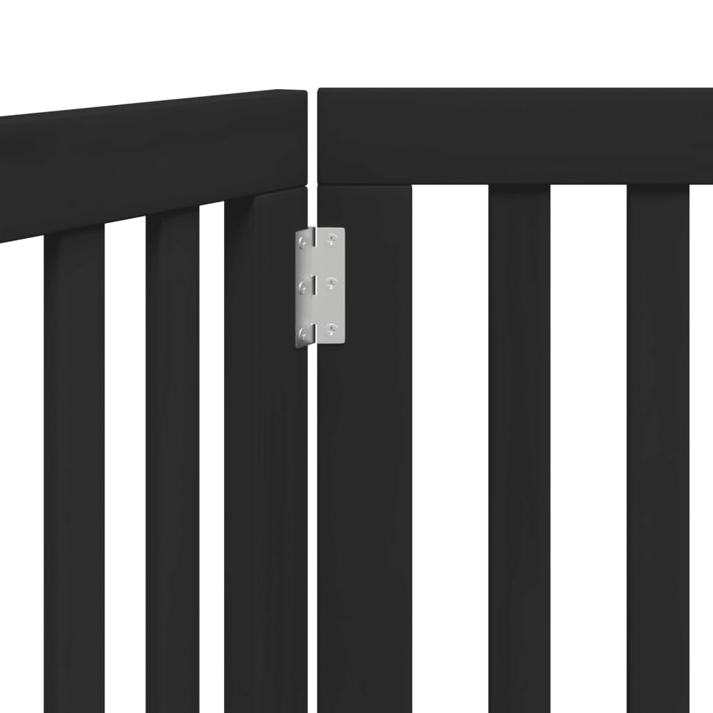 vidaXL Dog Gate Foldable 2 Panels Black 160 cm Poplar Wood