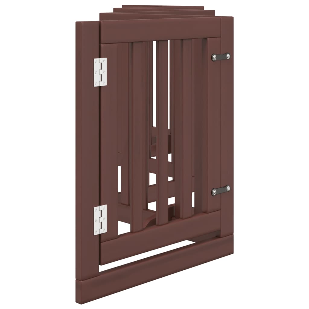 vidaXL Dog Gate with Door Foldable 6 Panels Brown 300 cm Poplar Wood