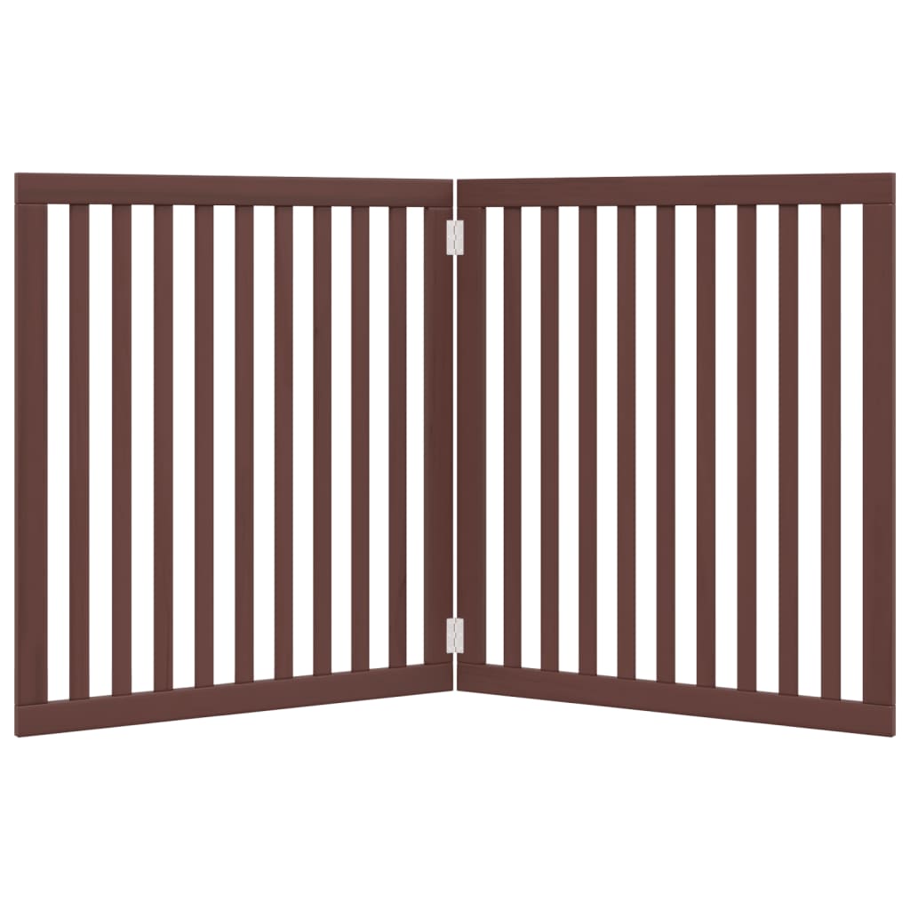 vidaXL Dog Gate Foldable 2 Panels Brown 160 cm Poplar Wood