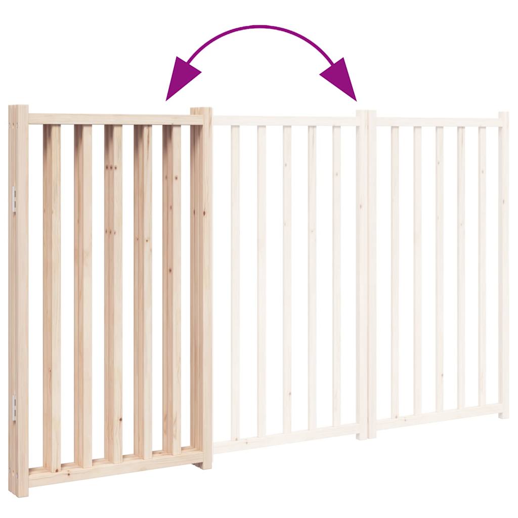 vidaXL Dog Gate Foldable 3 Panels 150 cm Solid Wood Fir