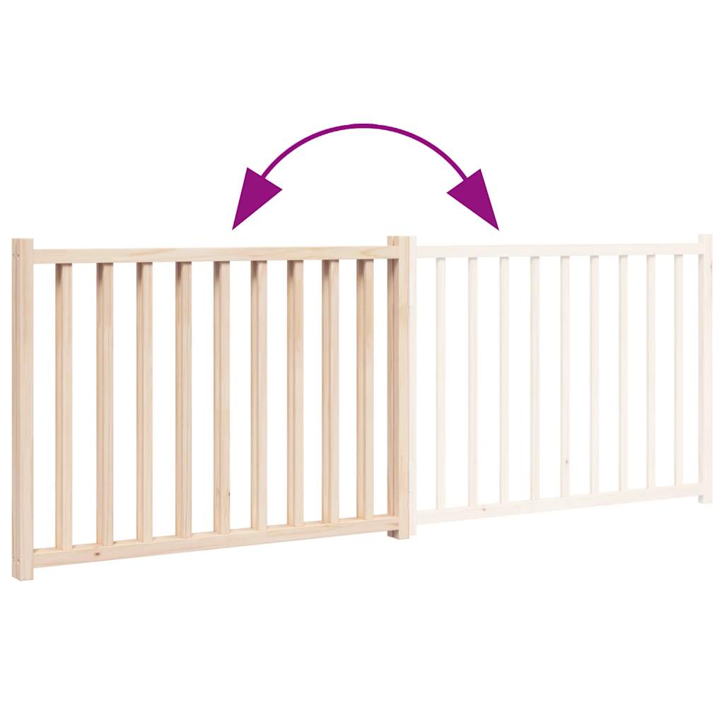 vidaXL Dog Gate Foldable 2 Panels 160 cm Solid Wood Fir