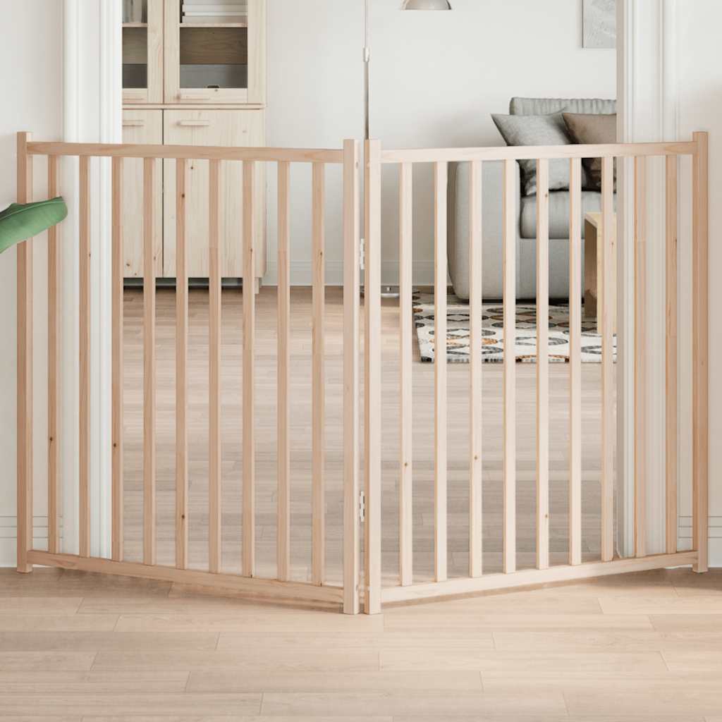 vidaXL Dog Gate Foldable 2 Panels 160 cm Solid Wood Fir