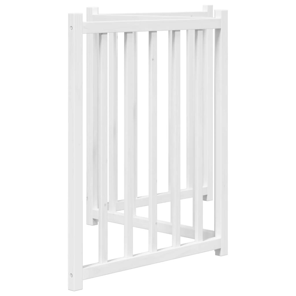 vidaXL Dog Gate Foldable 3 Panels White 150 cm Solid Wood Fir