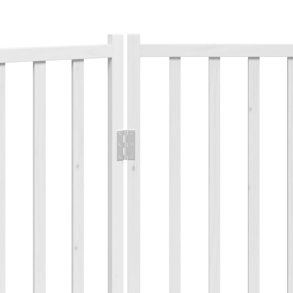 vidaXL Dog Gate Foldable 3 Panels White 150 cm Solid Wood Fir