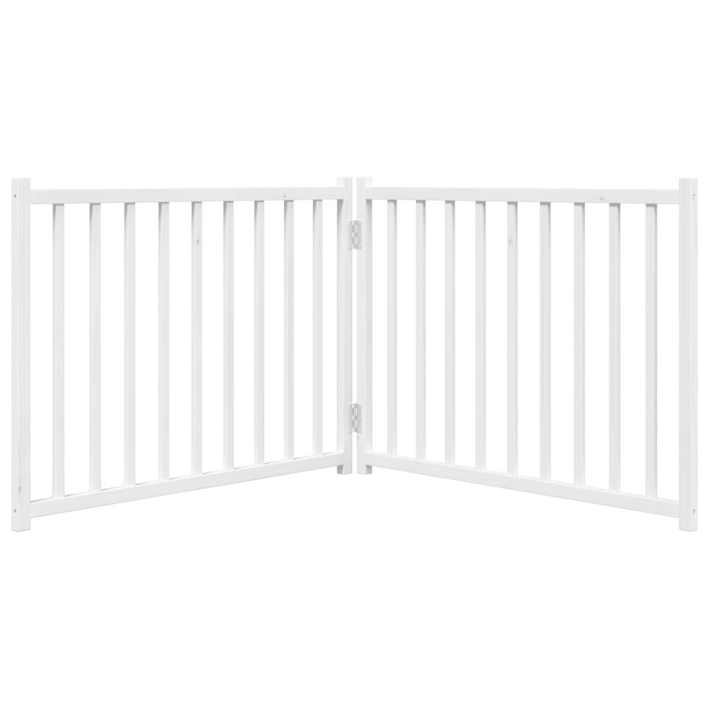 vidaXL Dog Gate Foldable 2 Panels White 160 cm Solid Wood Fir