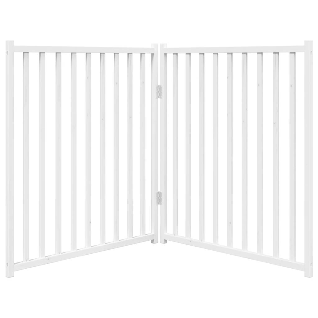 vidaXL Dog Gate Foldable 2 Panels White 160 cm Solid Wood Fir