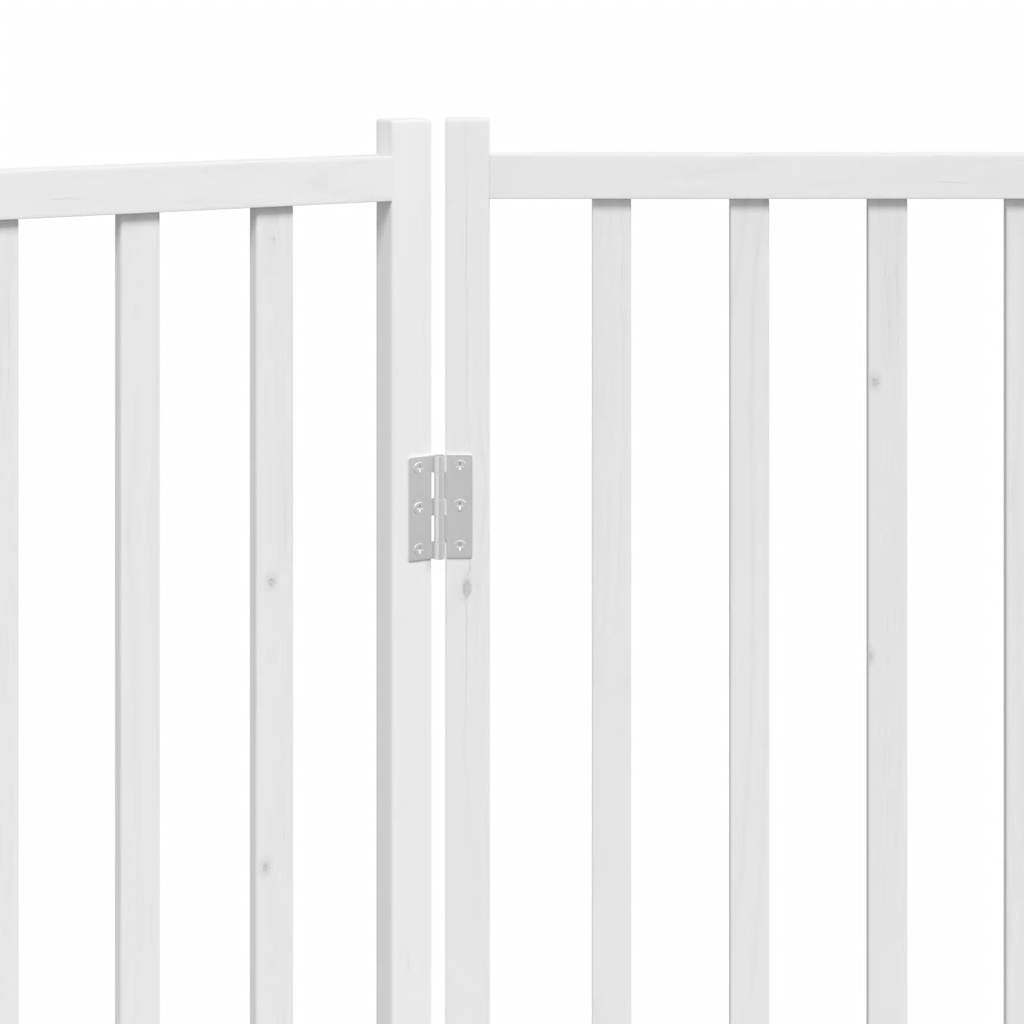 vidaXL Dog Gate Foldable 2 Panels White 160 cm Solid Wood Fir