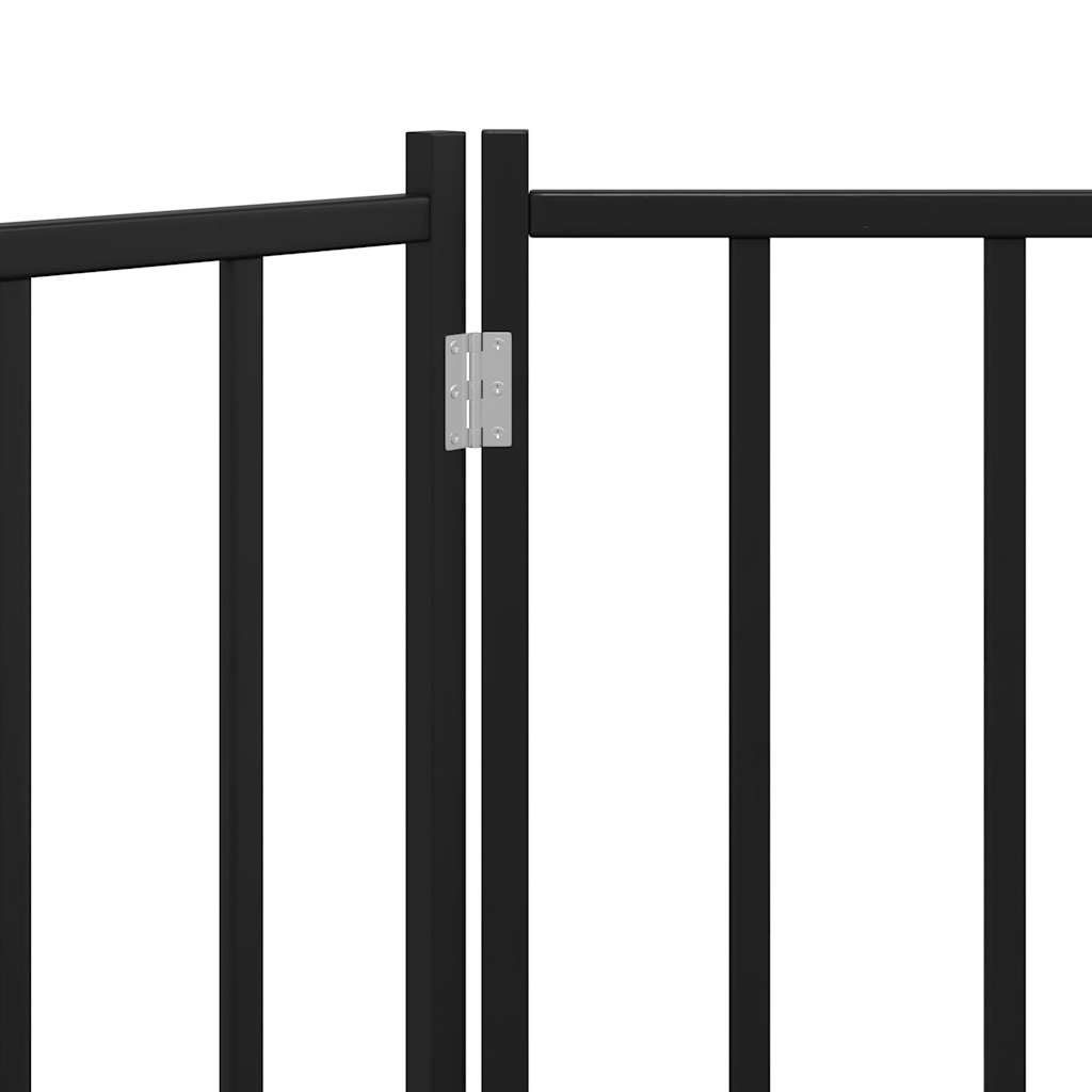 Dog Gate Foldable 3 Panels Black 150 cm Solid Wood Fir