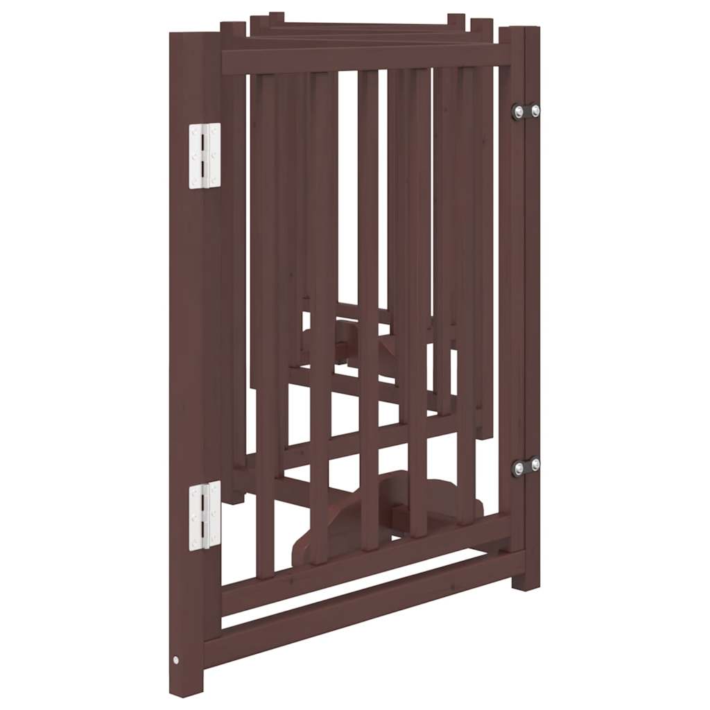 Dog Gate with Door Foldable 6 Panels Brown Oak 300 cm