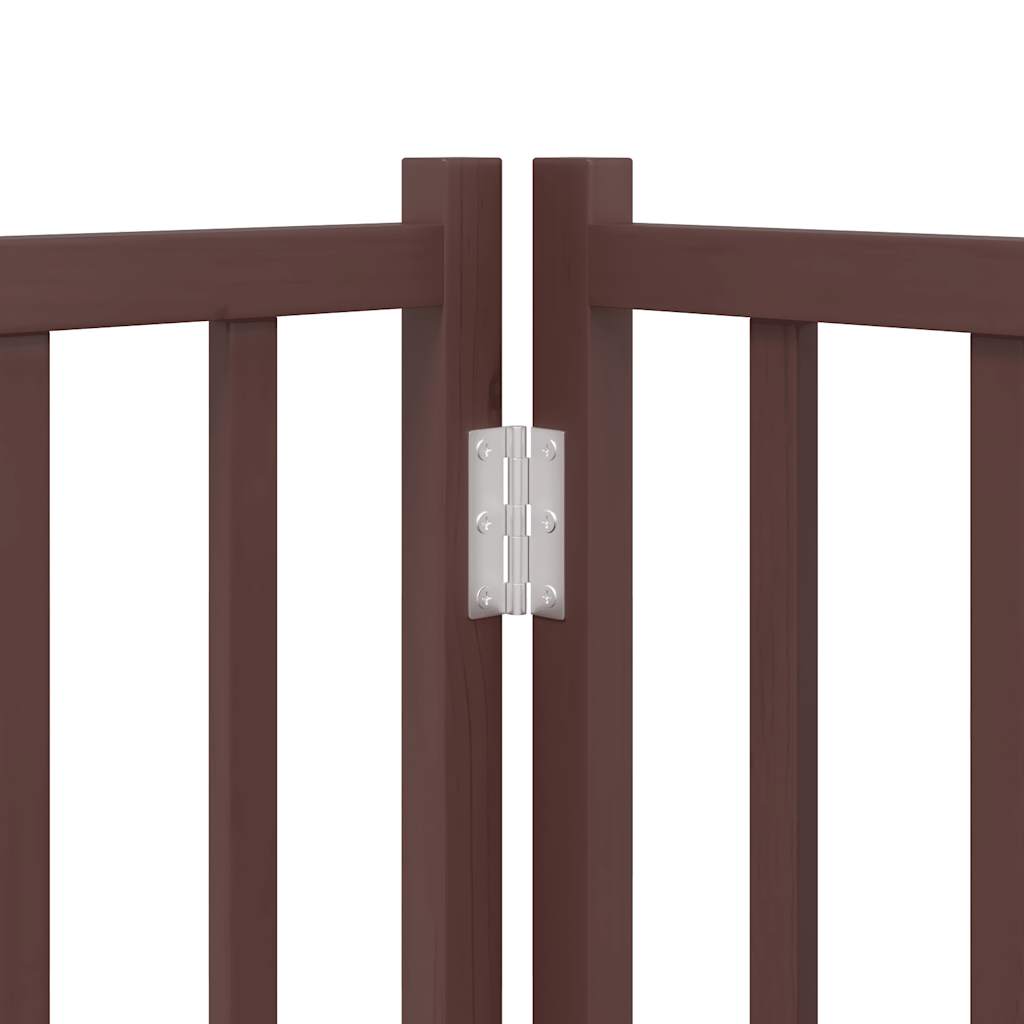 Dog Gate with Door Foldable 6 Panels Brown Oak 300 cm
