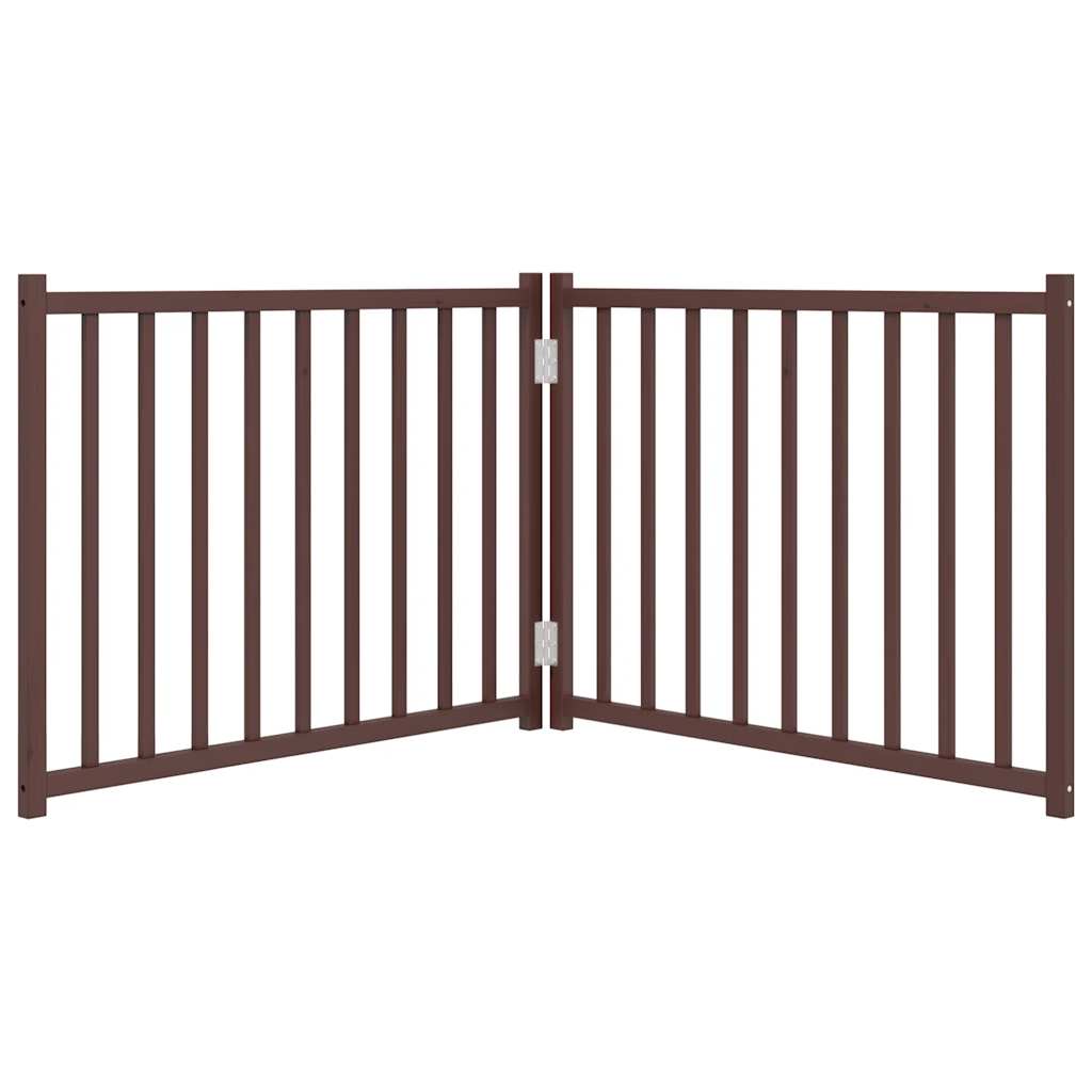 vidaXL Dog Gate Foldable 2 Panels Brown Oak 160 cm Solid Wood Fir