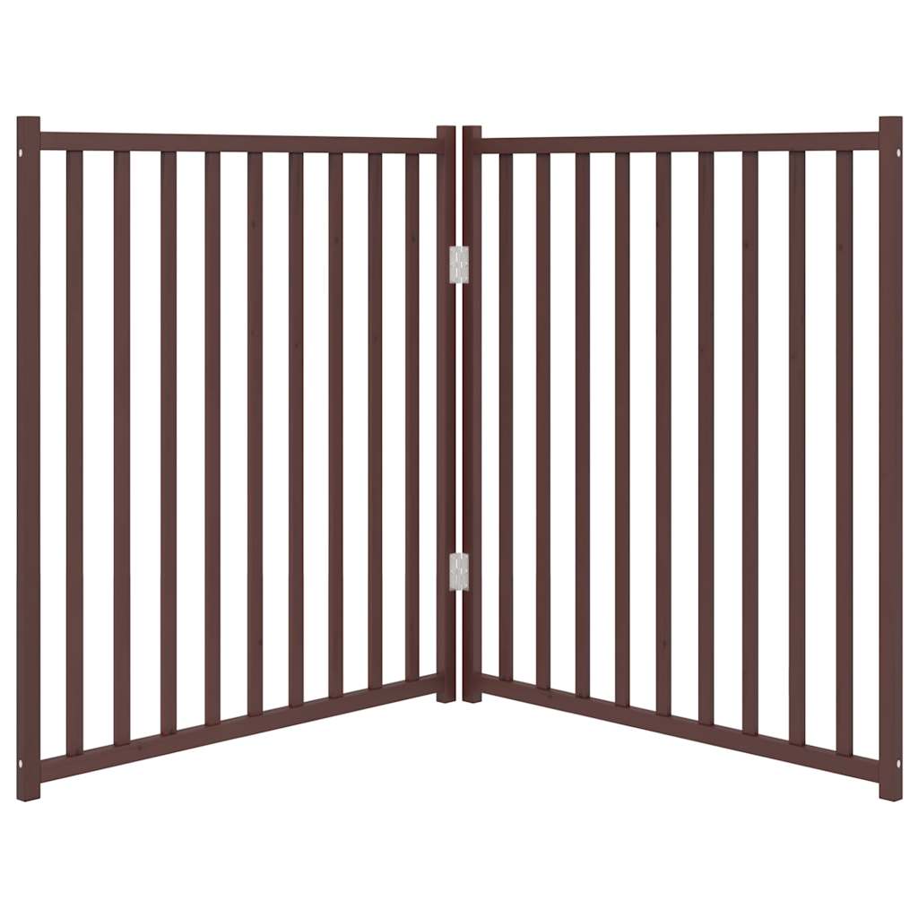 Dog Gate Foldable 2 Panels Brown Oak 160 cm Solid Wood Fir