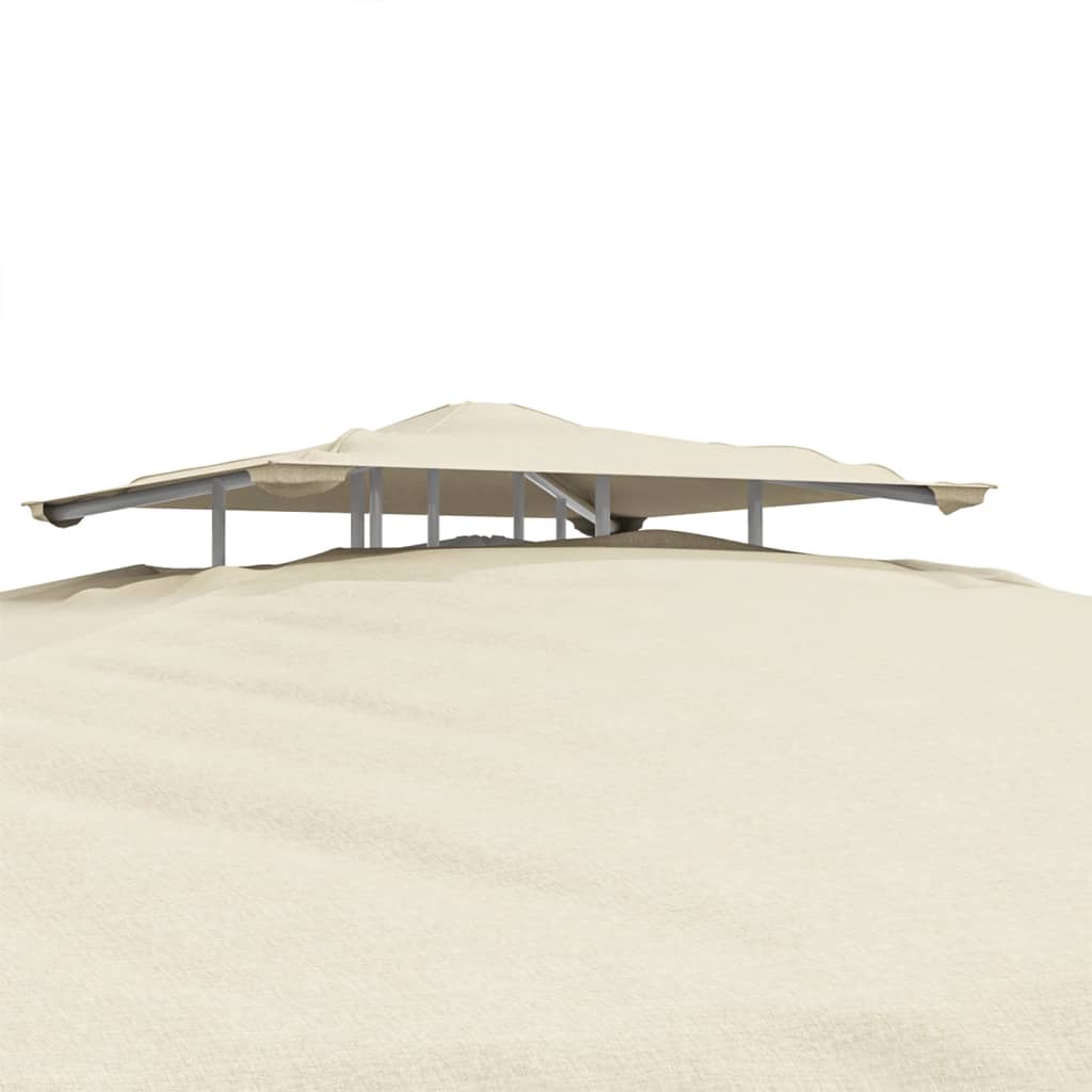 vidaXL Gazebo with Double Roof Cream 3x3x2.68 m Fabric