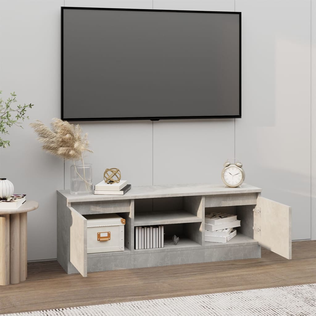 vidaXL TV Cabinet with Door Concrete Grey 102x30x36 cm