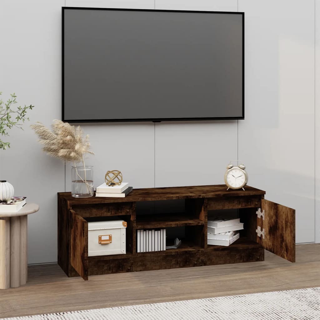 vidaXL TV Cabinet with Door Smoked Oak 102x30x36 cm