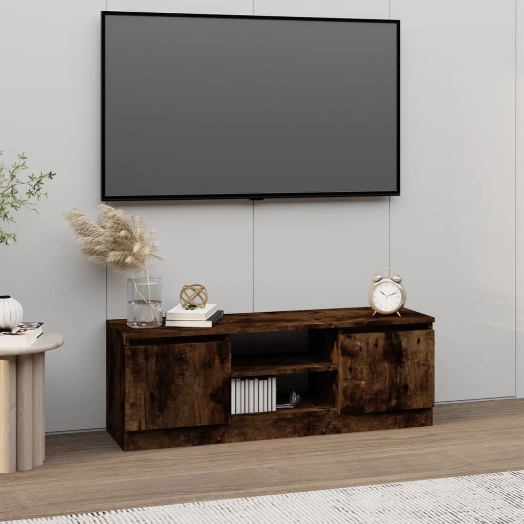 vidaXL TV Cabinet with Door Smoked Oak 102x30x36 cm