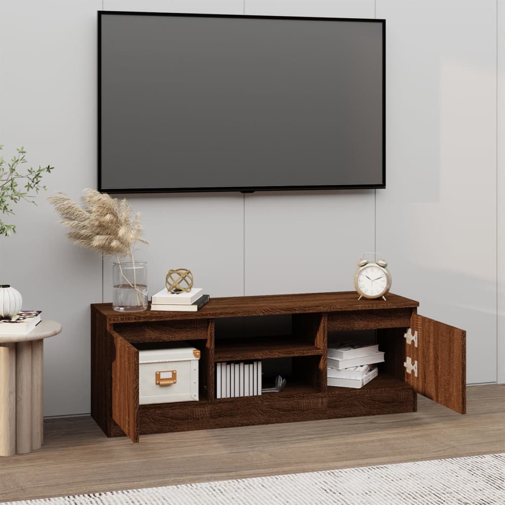 vidaXL TV Cabinet with Door Brown Oak 102x30x36 cm